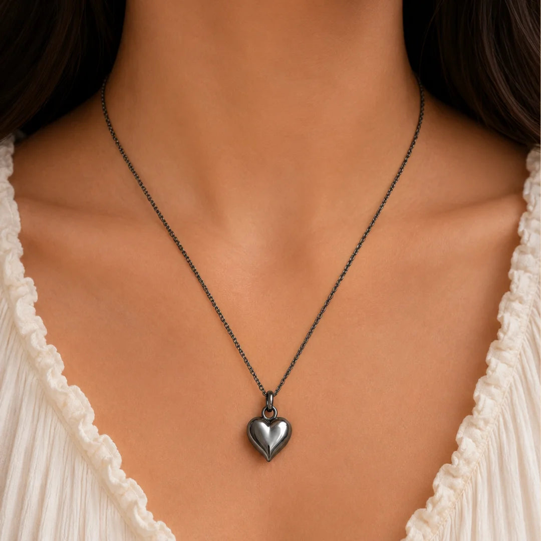 Stainless Steel Puffy Heart Charm