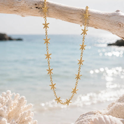 1 Ft Stainless Steel | 18K Gold Plated Starfish Connected Chain
