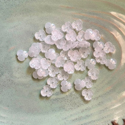 Gradient Three Petal Cherry Blossom Glass Beads