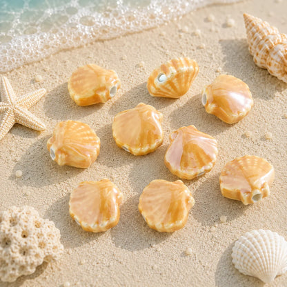 Multicolor Ceramic Shell Beads