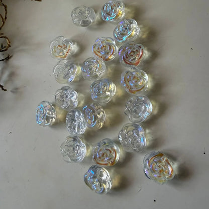Iridescent Glass Rose Beads