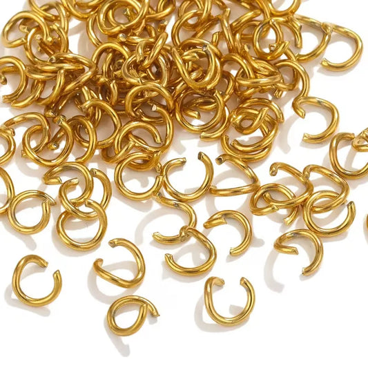 Stainless Steel | 4mm | Antique Golden-Plated Round Jump Rings