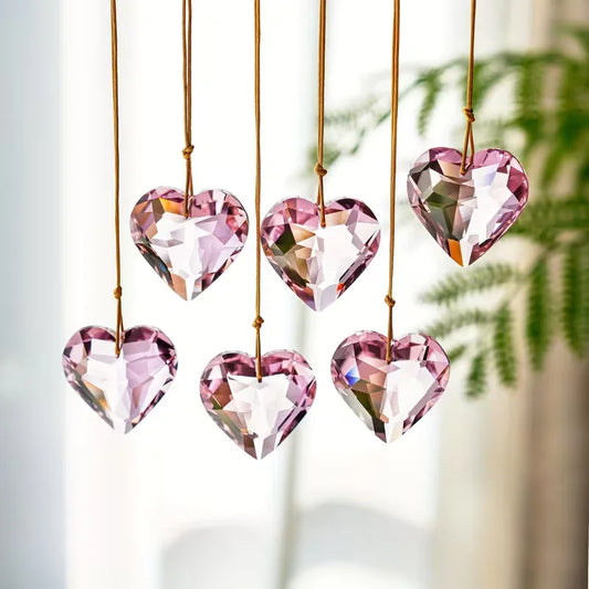 3x3 cm | Pink Heart Crystal Pendant
