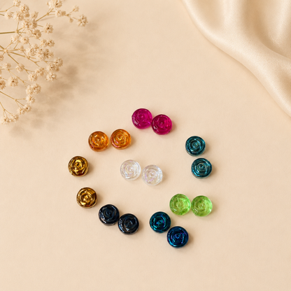 Rose Flower Button Beads