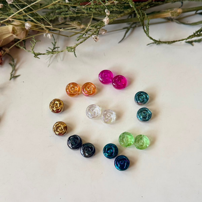 Rose Flower Button Beads
