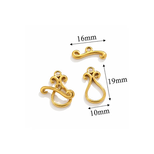 Stainless Steel | Gold Plated Teardrop Toggle Connector Clasp | 19mm (H) x 10mm(W)