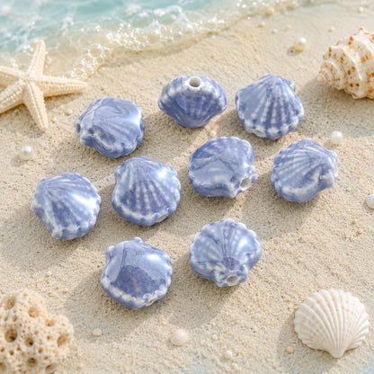 Multicolor Ceramic Shell Beads