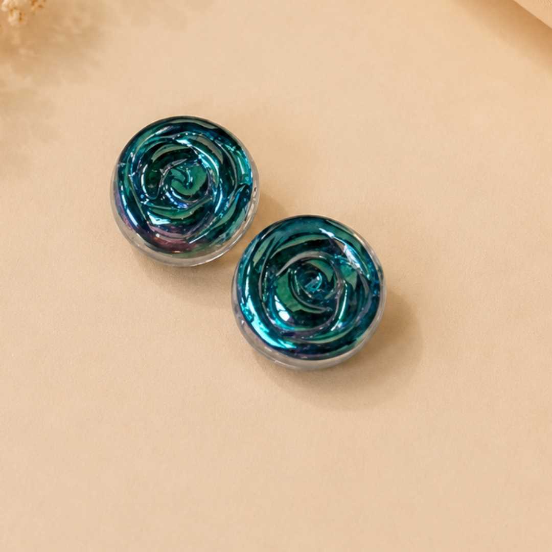 Rose Flower Button Beads