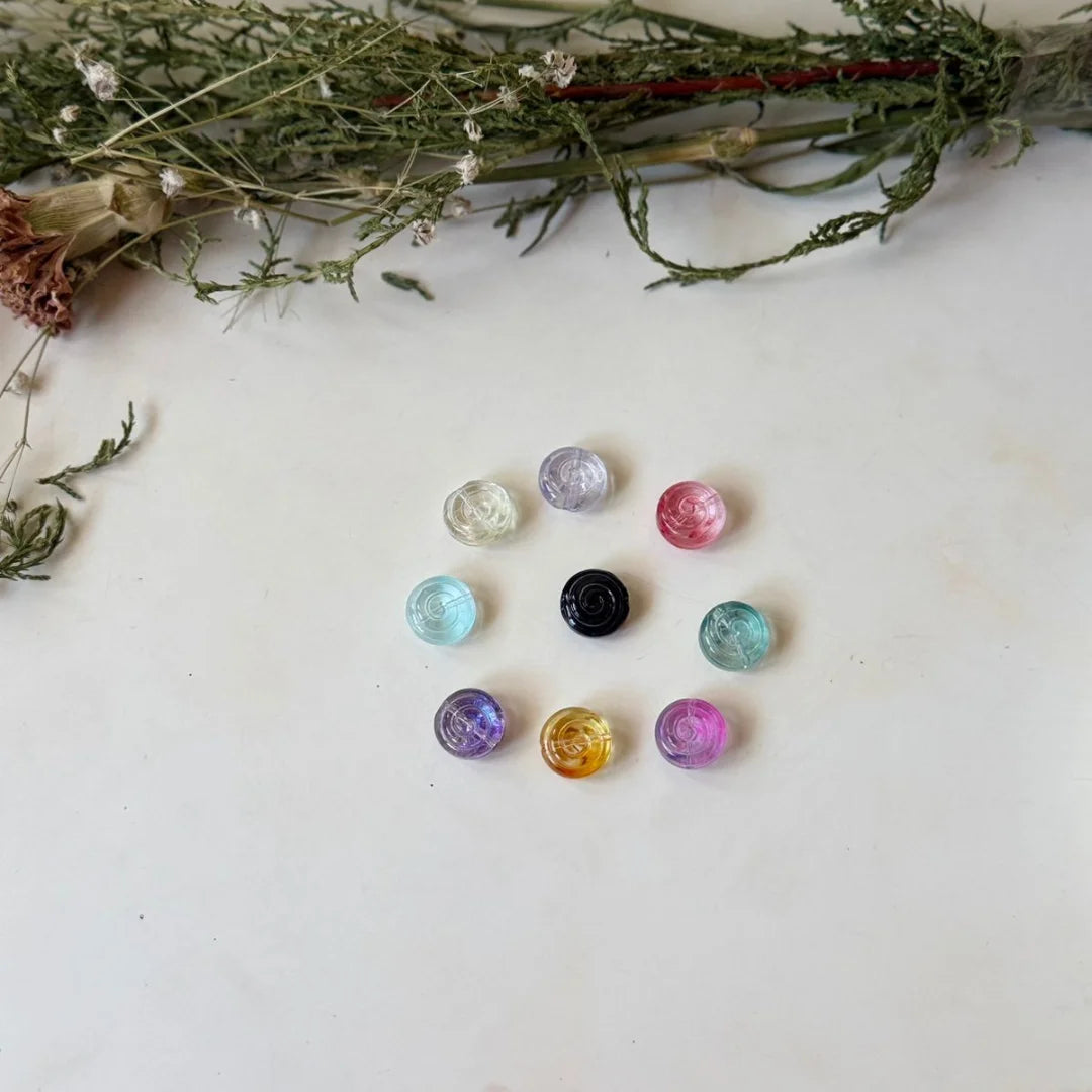 12mm | Gradient Jelly Candy Swirl Glass Beads with Center Hole