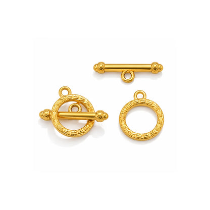 Stainless Steel | Gold Plated Round OT Toggle Clasps | 19mm (H) x 15mm (W)