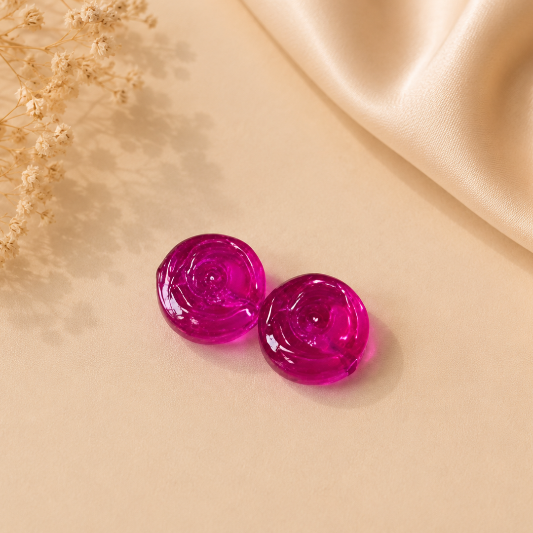 Rose Flower Button Beads