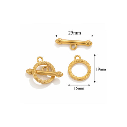 Stainless Steel | Gold Plated Round OT Toggle Clasps | 19mm (H) x 15mm (W)