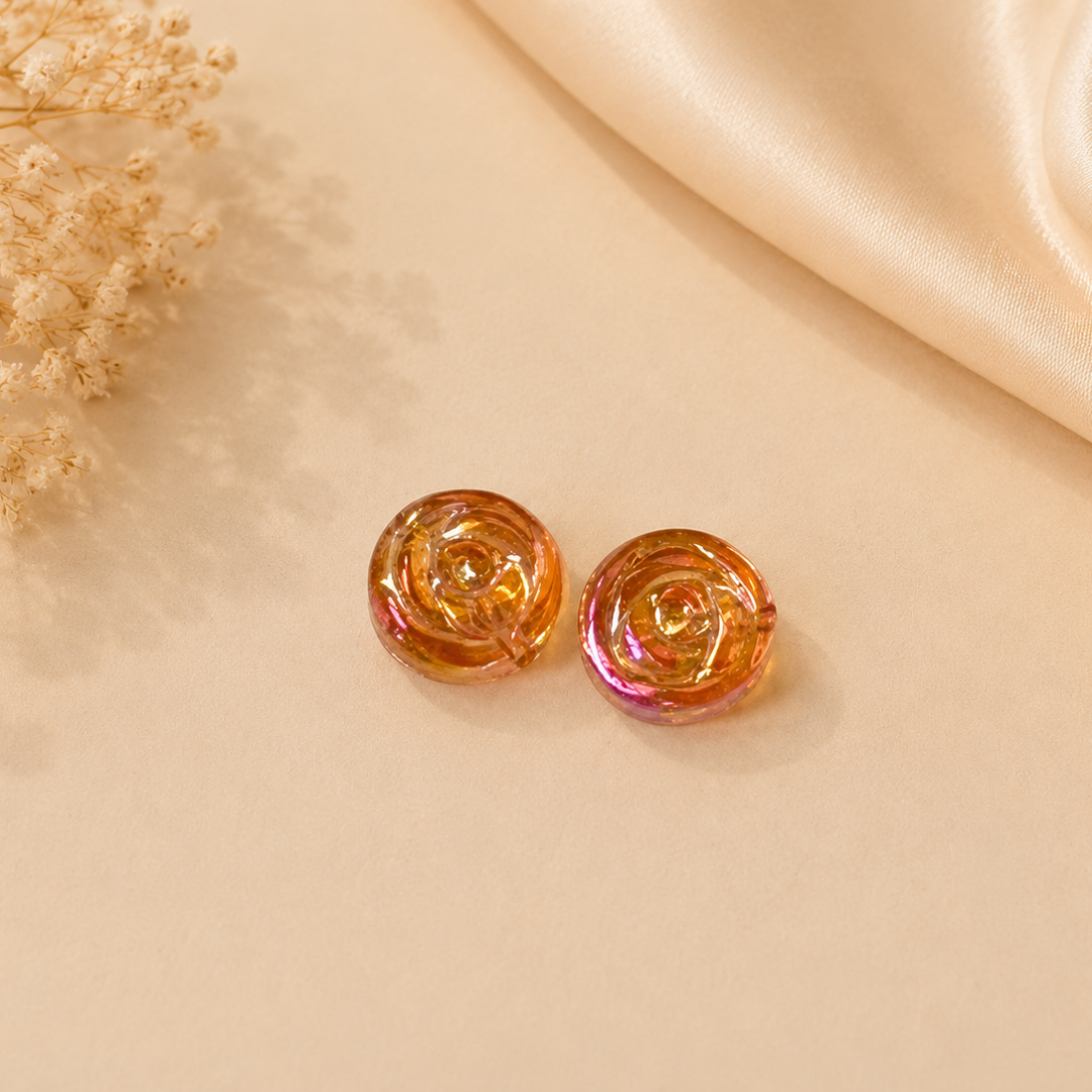 Rose Flower Button Beads