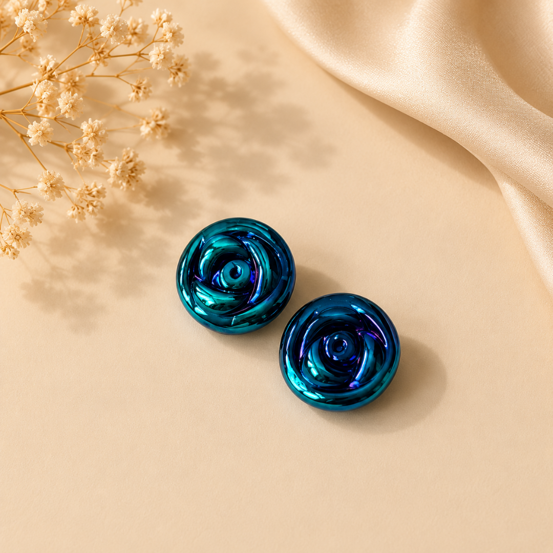 Rose Flower Button Beads