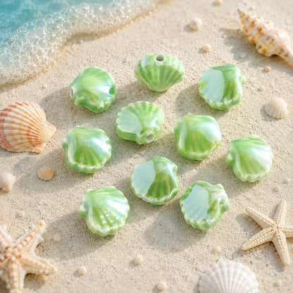 Multicolor Ceramic Shell Beads
