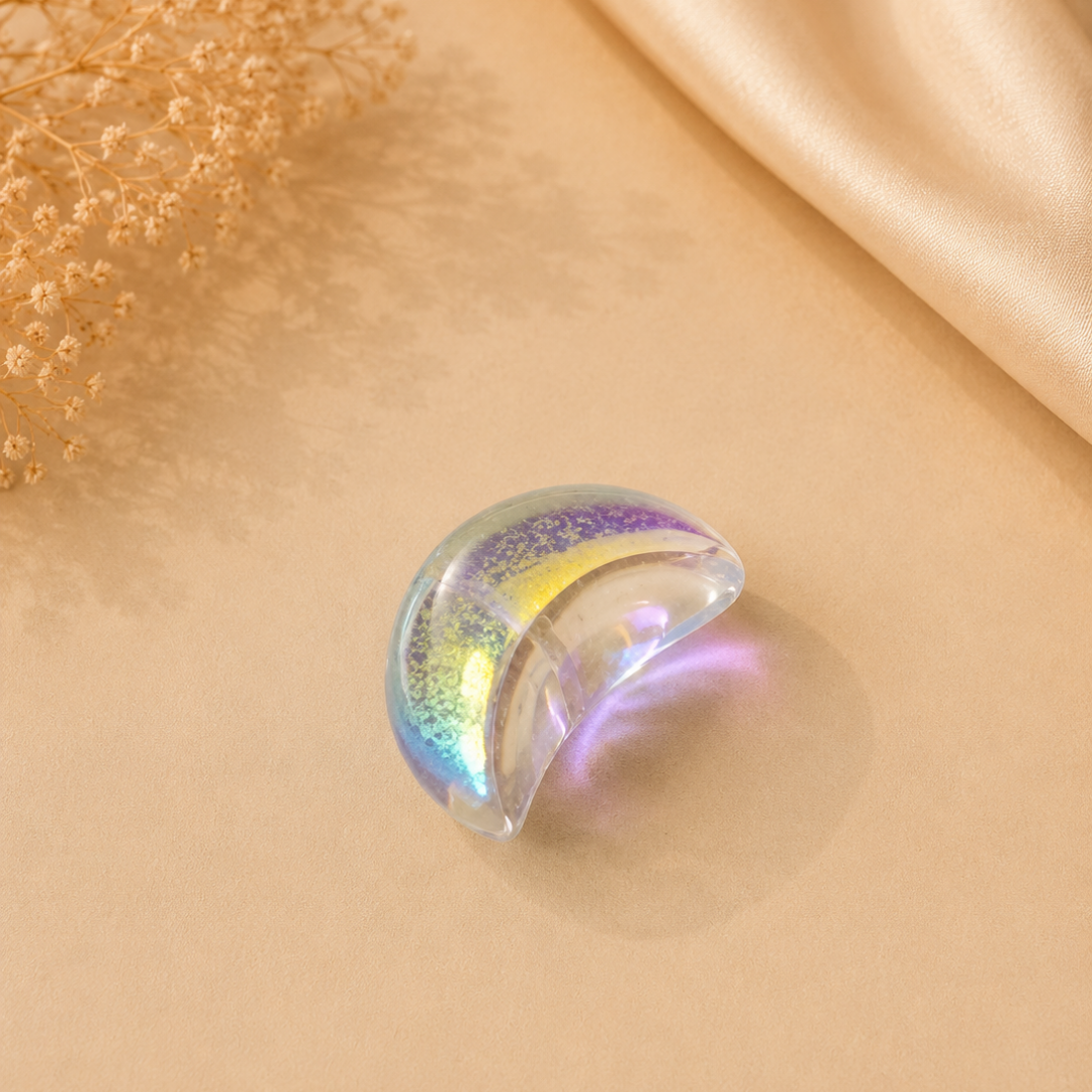 Electroplated AB Moon Glass Beads