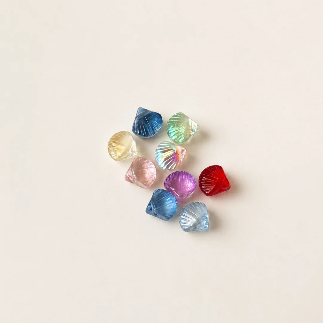 11 mm | Transparent Glass Shell Beads