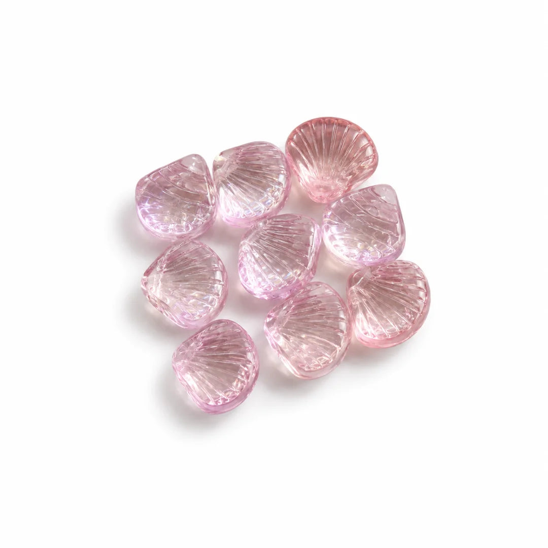 11 mm | Transparent Glass Shell Beads