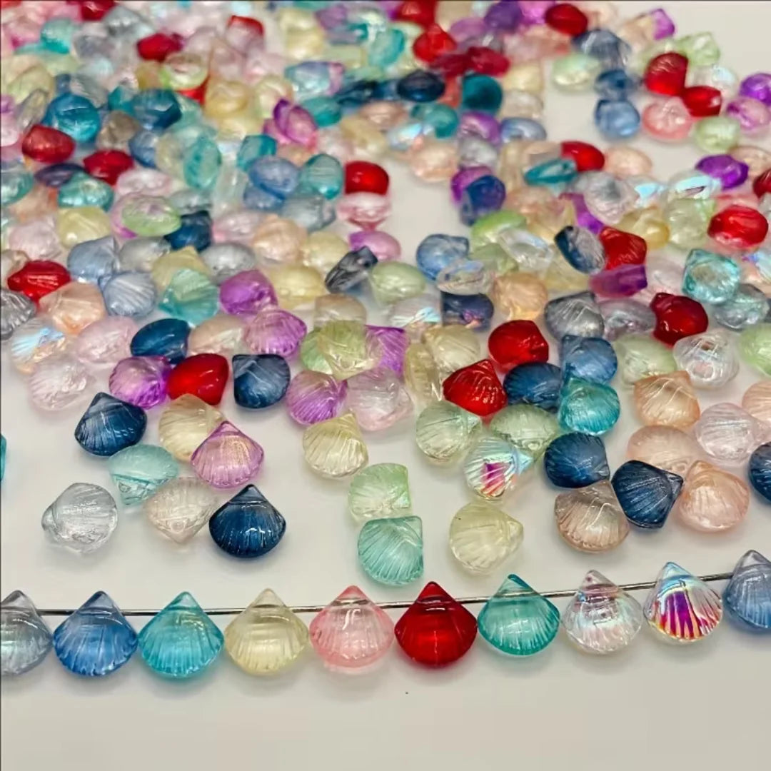 11 mm | Transparent Glass Shell Beads