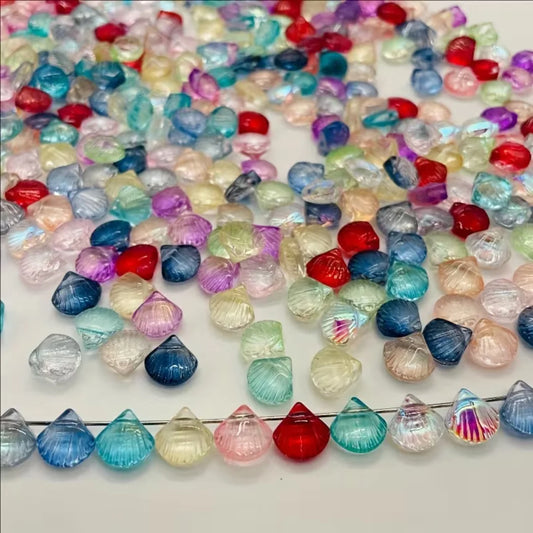 11 mm | Transparent Glass Shell Beads