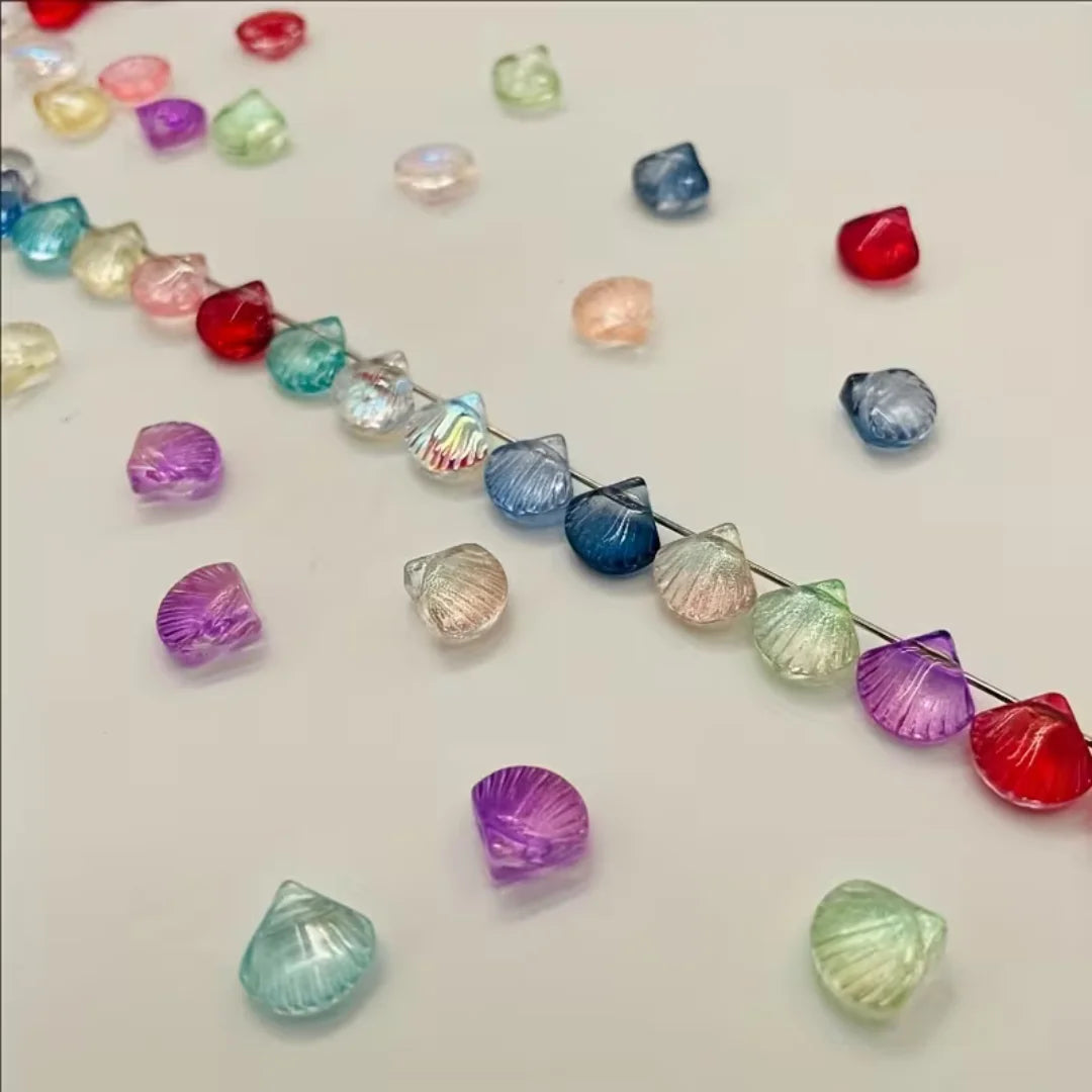 11 mm | Transparent Glass Shell Beads