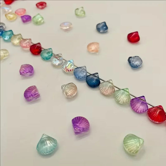 11 mm | Transparent Glass Shell Beads