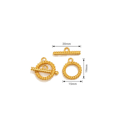 Stainless Steel | Gold Plated leaf Textured OT Toggle Clasps | 18mm (H) x 15 mm (W)