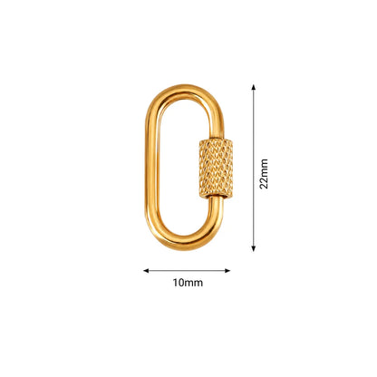 Stainless Steel | Oval Screw Locking Carabiner Clasps | 21 x 10 mm