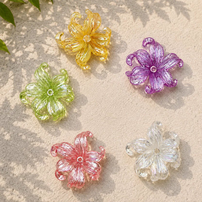 Cute Flower with Curly Leaf Acrylic Beads