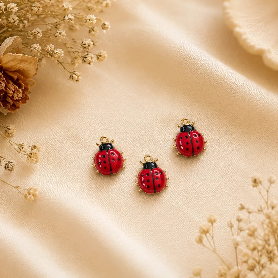 Red Enamel Ladybug Charm