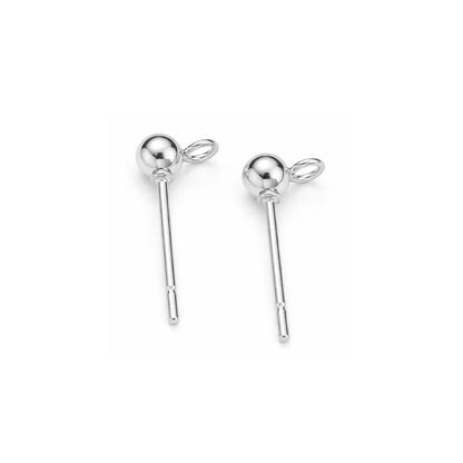 Stainless Steel | 17x8 mm | Pair of Ball Stud Posts | Silver