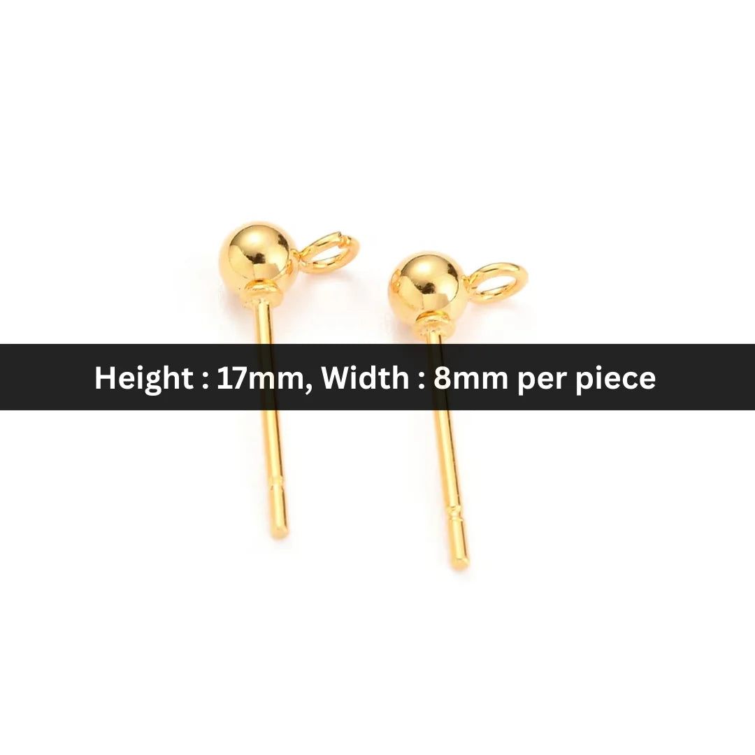 Stainless Steel | 17x8 mm | Pair of Ball Stud Posts