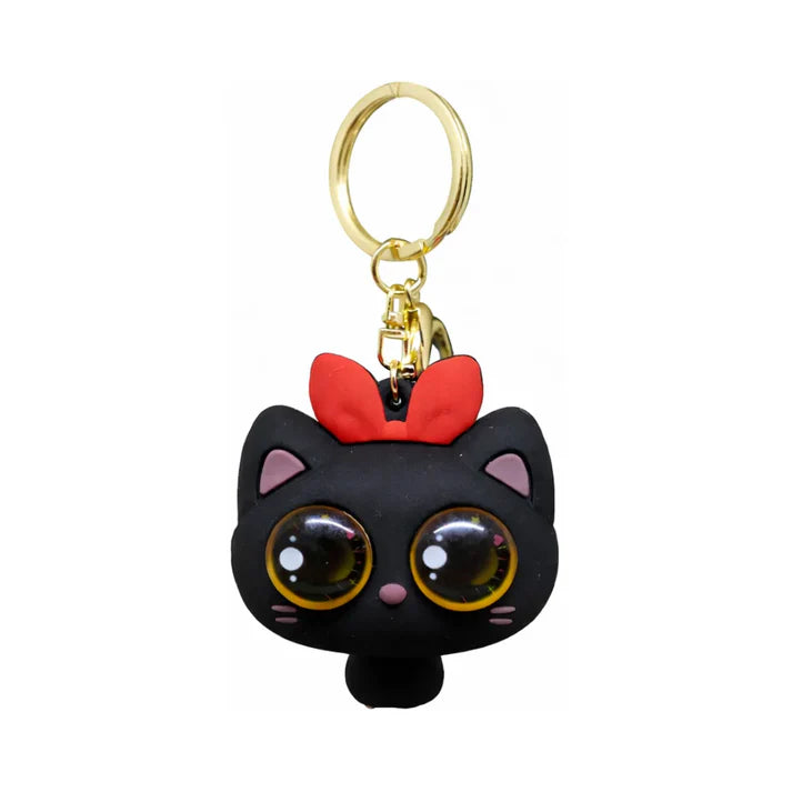 Black Cat Face Keychain