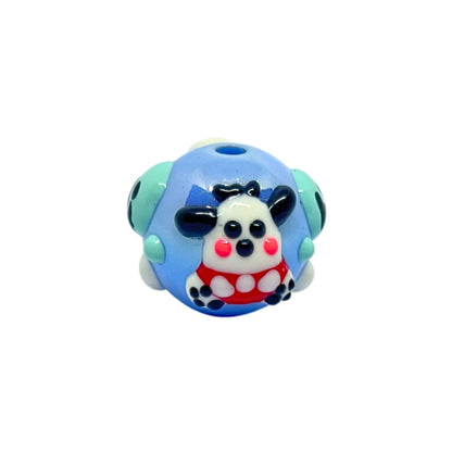 Blue Evil Eye Heart Dot Bead | 15mm