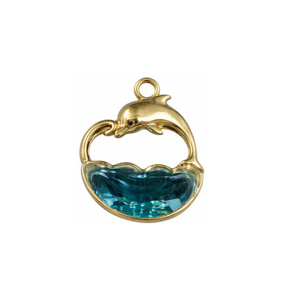 Stainless Steel | 16x15 mm | Blue Dolphin Charm Style -02