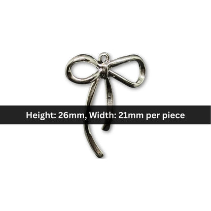 Stainless Steel | 26x21 mm | Bow Pendant Charm