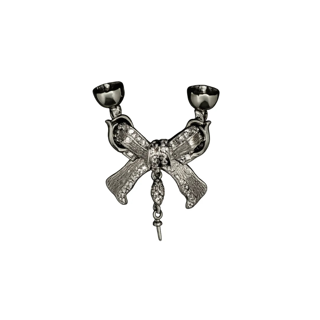 Stainless Steel | 28x19 mm | Bow With Bell Connector Charm