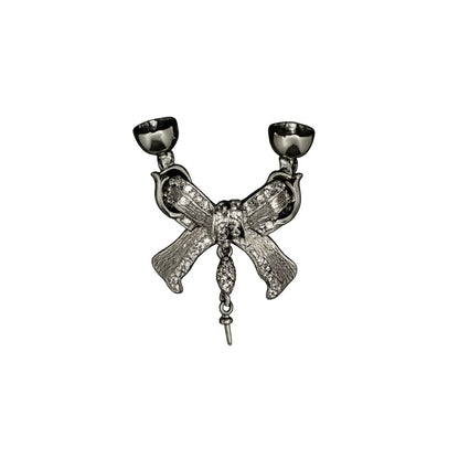 Stainless Steel | 28x19 mm | Bow With Bell Connector Charm