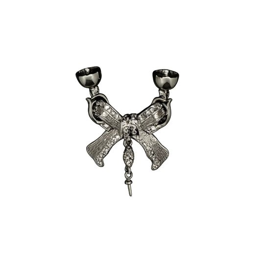 Stainless Steel | 28x19 mm | Bow With Bell Connector Charm