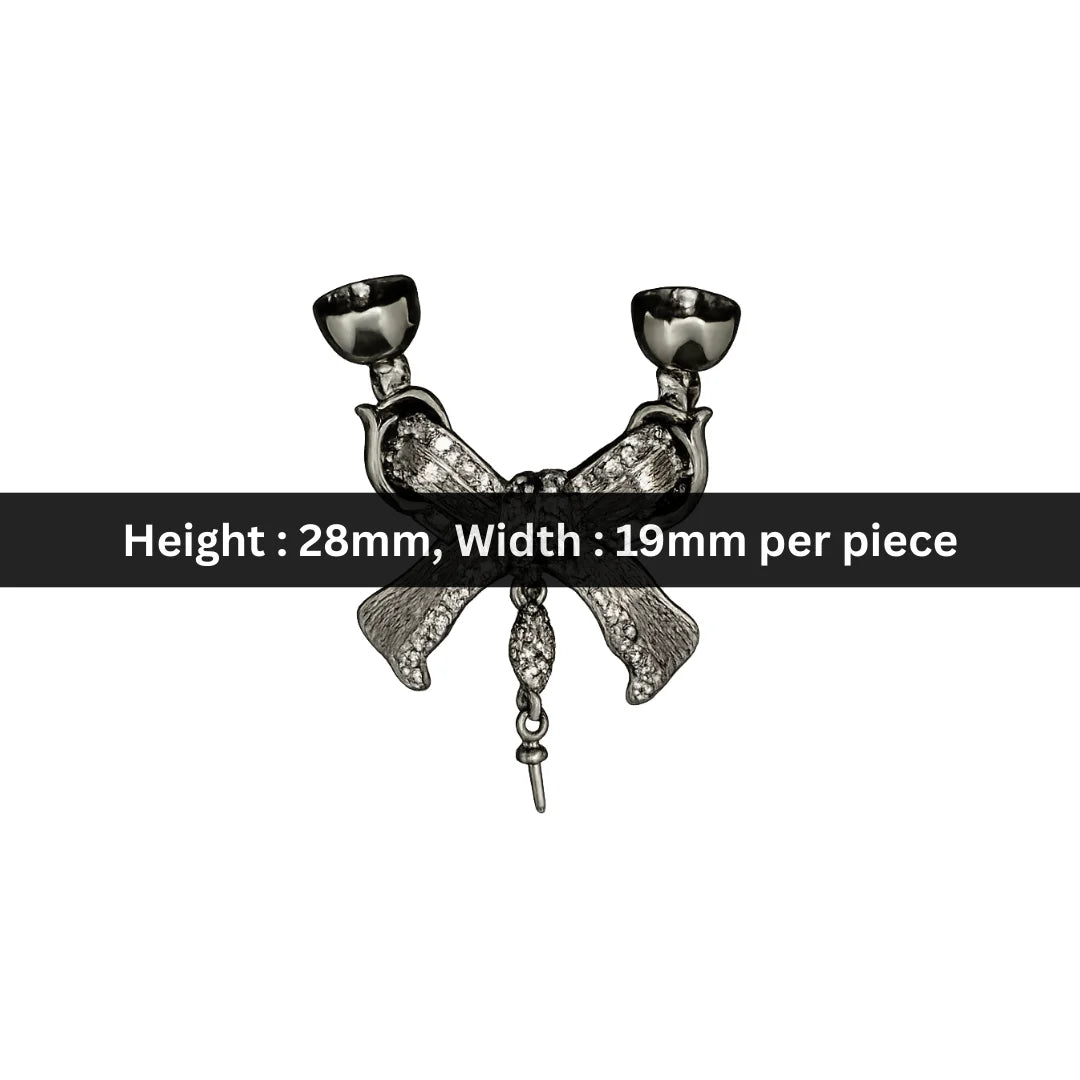 Stainless Steel | 28x19 mm | Bow With Bell Connector Charm