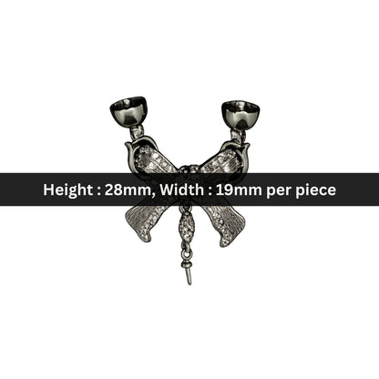Stainless Steel | 28x19 mm | Bow With Bell Connector Charm