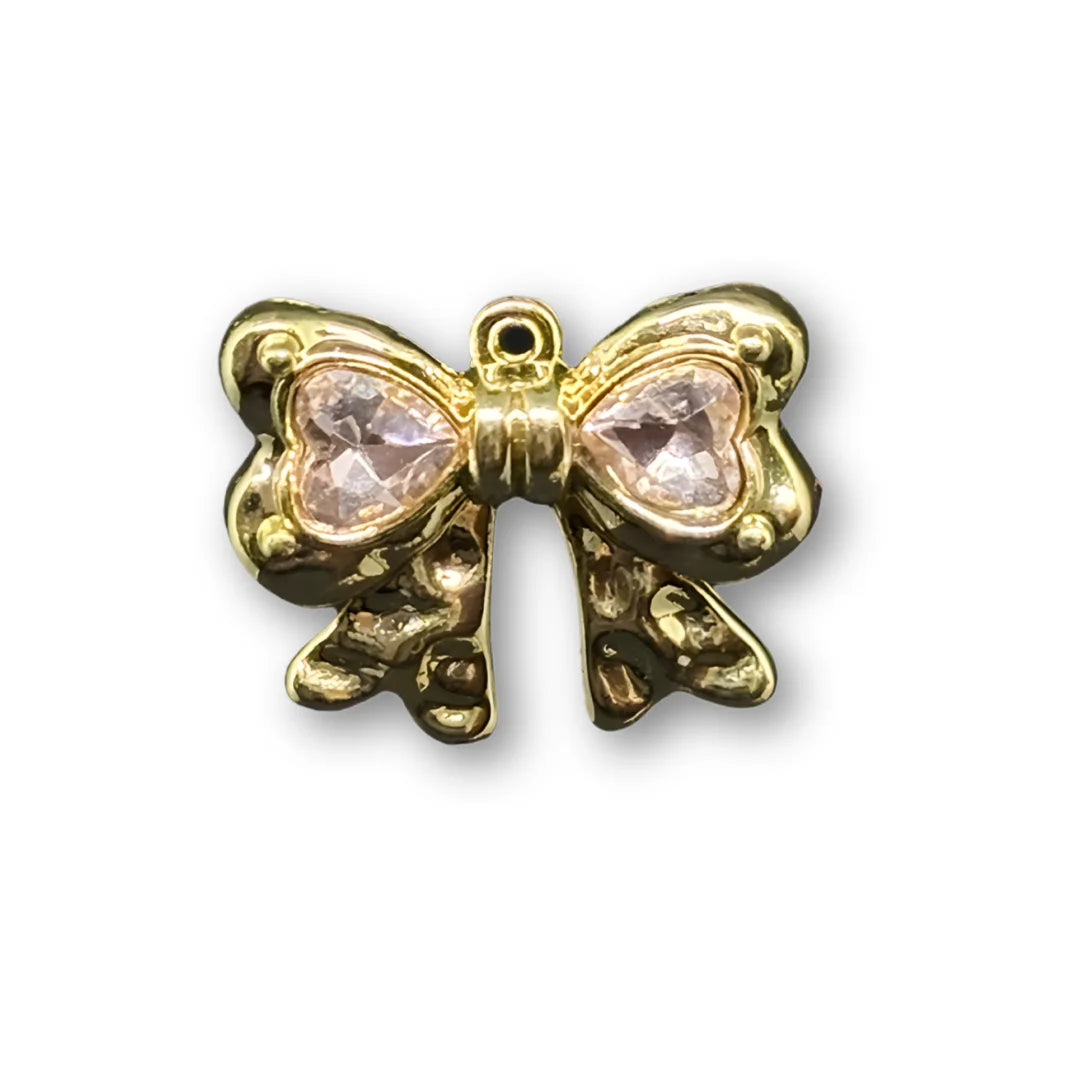 Stainless Steel | 20x20 mm | Bow With Heart Charm – Style 03