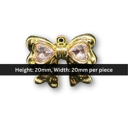 Stainless Steel | 20x20 mm | Bow With Heart Charm – Style 03
