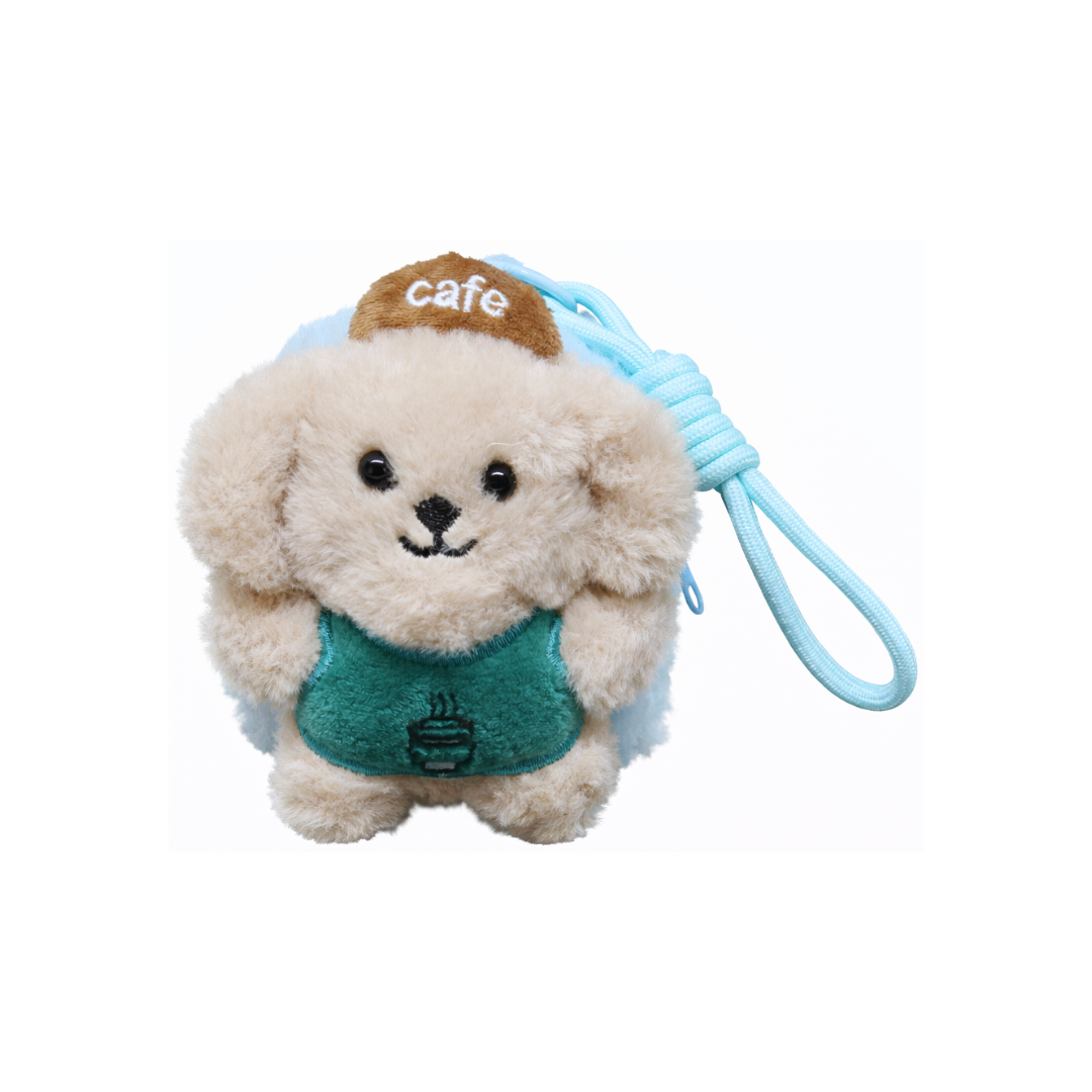 Cafe Puppy Keychain With Pouch