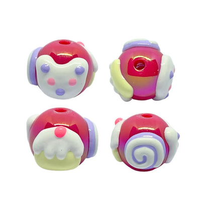 Cake Emoji Round Bead | 15mm