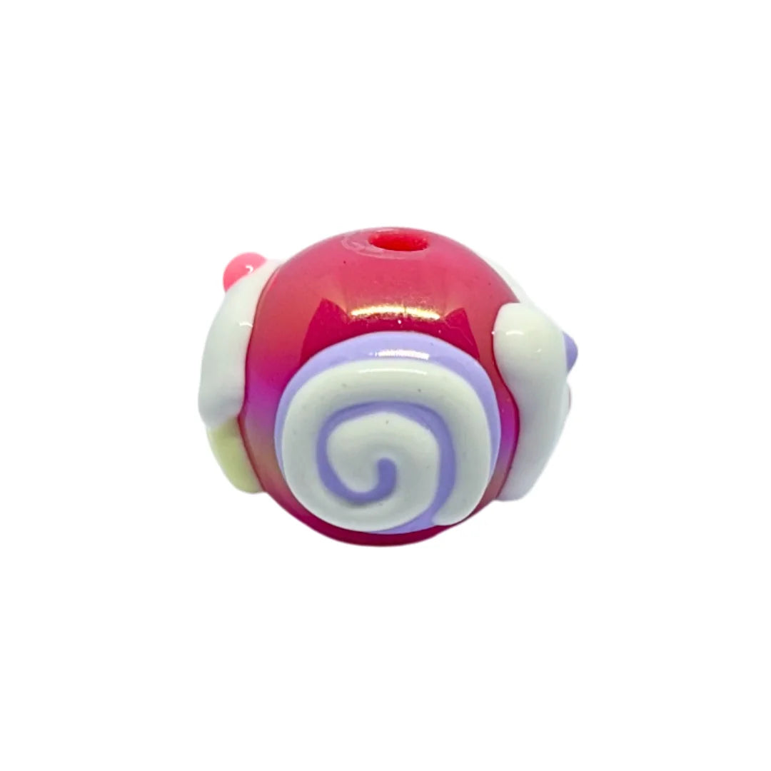 Cake Emoji Round Bead | 15mm