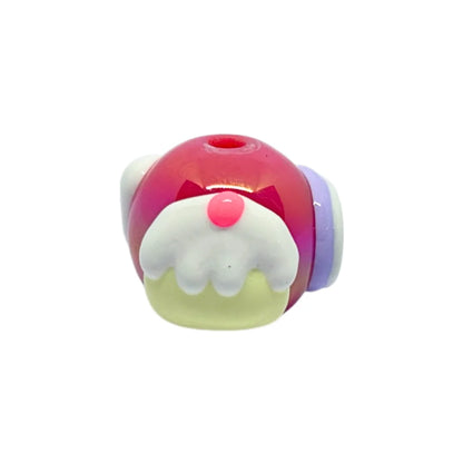 Cake Emoji Round Bead | 15mm