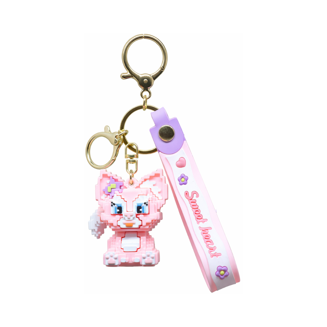 Cartoon Kitty Strap Keychain