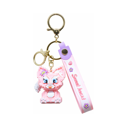 Cartoon Kitty Strap Keychain