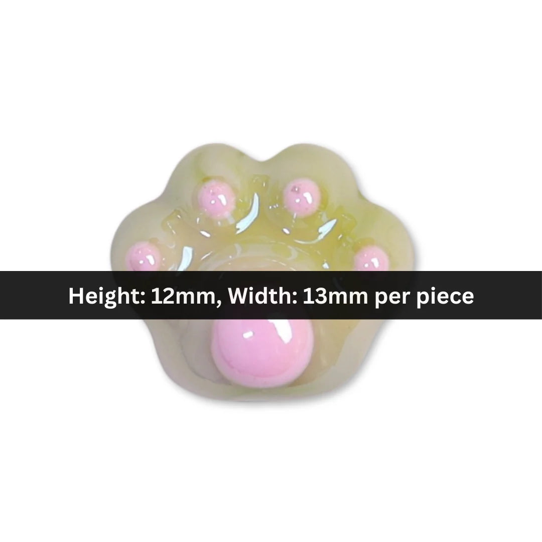 Acrylic | 12x13 mm | Cat Paw Bead – Style 03